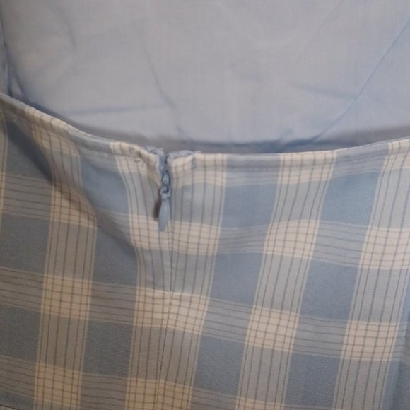 BP. Sleeveless Minidress Blue/White  plaid dress - Picture 8 of 10